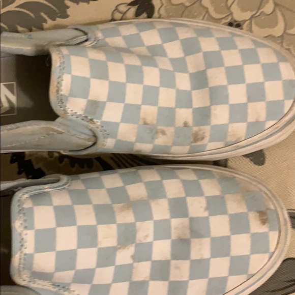 Blue and white checkered vans canvas - Picture 2 of 2